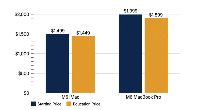 Apple has maintained its pricing structure for the M6 generation, including standard education discounts.