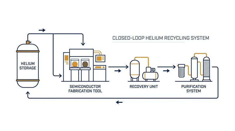 Modern recovery systems can recapture and purify up to 95% of the helium used during the semiconductor manufacturing process.