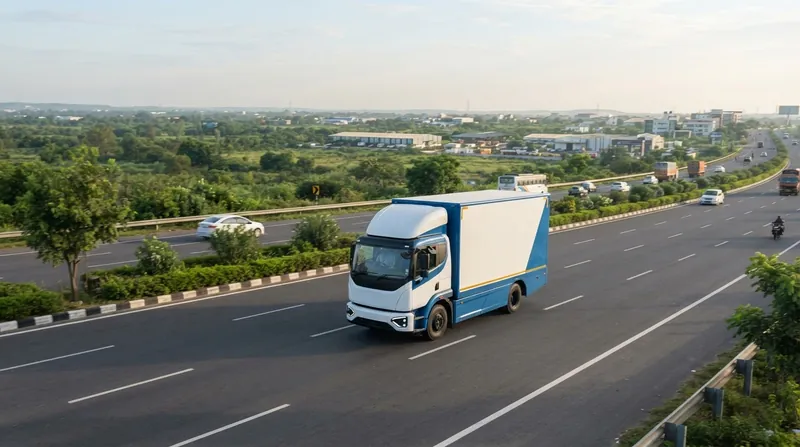 Illustration: The electric trucks will service high-traffic freight corridors connecting major logistics hubs.