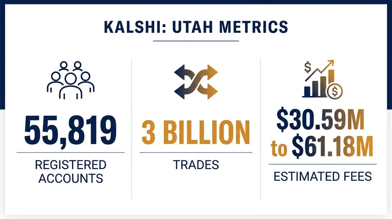 Utah officials estimate that state residents have placed over 3 billion event contract trades.