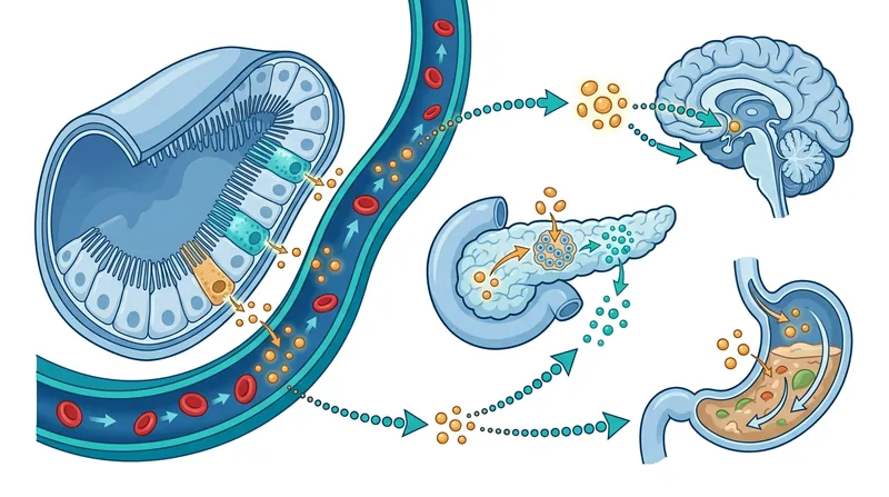 Endogenous GLP-1 coordinates digestion, insulin release, and satiety across multiple organ systems.