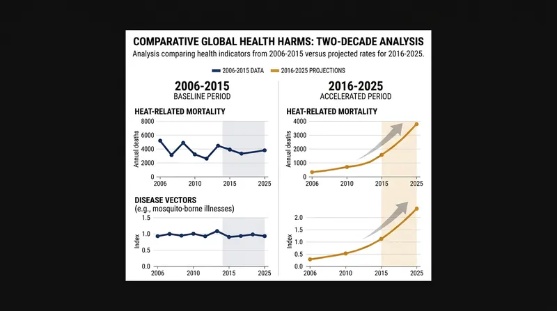 The 2026 Lancet Countdown report reveals a sharp acceleration in climate-driven health impacts over the past decade.