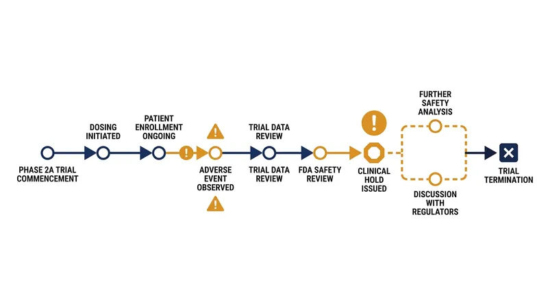 The FDA placed a clinical hold on the Phase 2a study following the first reported fatality.