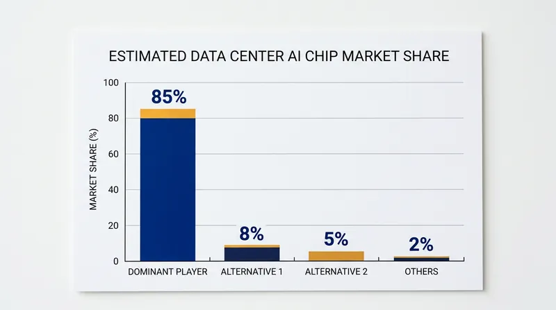 Nvidia currently commands an estimated 85 percent of the data center AI chip market.