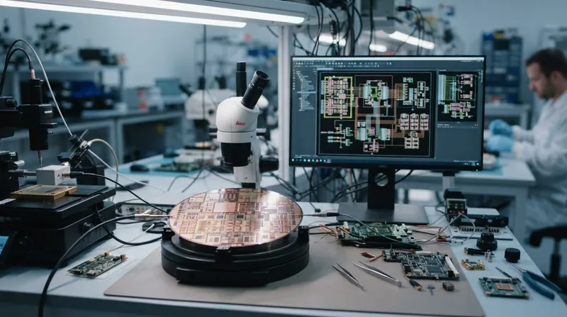 Illustration: Traditional chip verification relies heavily on simulated test benches, which consume massive amounts of computing power and time.