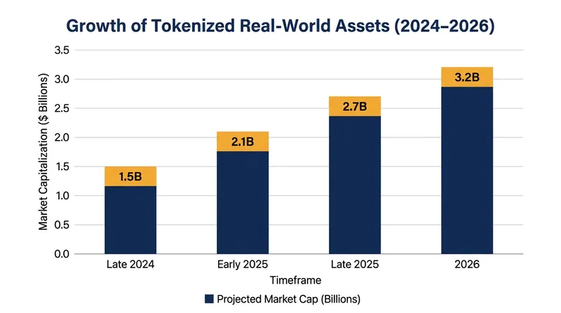 The market capitalization of tokenized traditional financial instruments has more than doubled since late 2024.