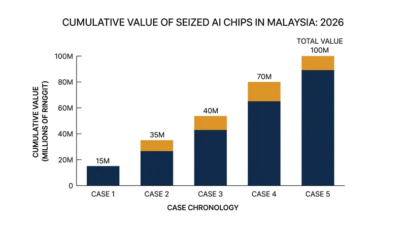 The October 15 interception brings the total value of AI hardware seized from the syndicate to over 100 million ringgit ($24 million).