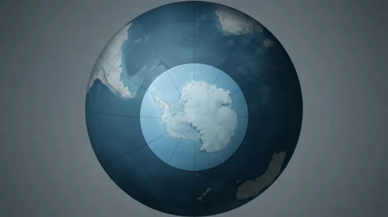 Aerial view of fragmented sea ice floating on the dark, turbulent waters of the Southern Ocean.