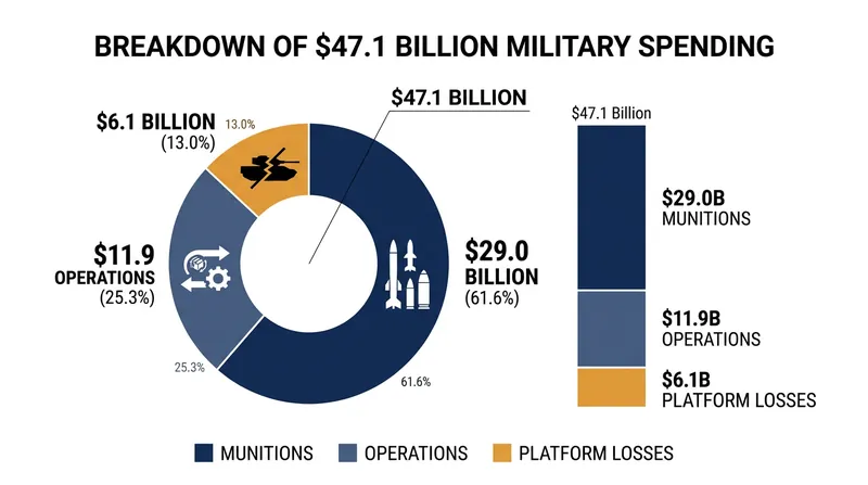 A breakdown of the $47.1 billion spent by the U.S. military since February.