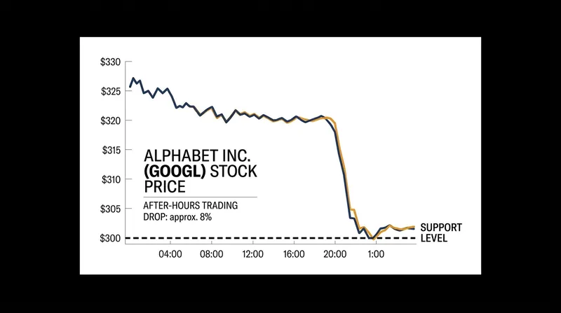 Alphabet shares plunged over 8% in after-hours trading, testing the $300 technical support level.