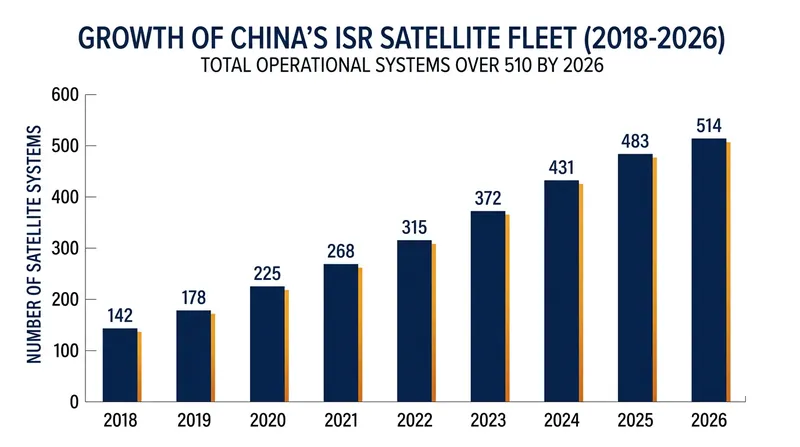 China's intelligence and reconnaissance satellite fleet has expanded dramatically since 2018.