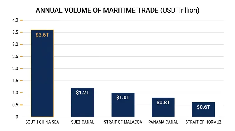 The South China Sea remains one of the world's most critical maritime trade routes, driving international interest in regional stability.
