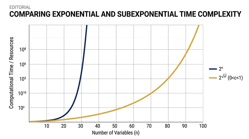 The new algorithm solves 3-SAT in subexponential time, beating the exponential curve.