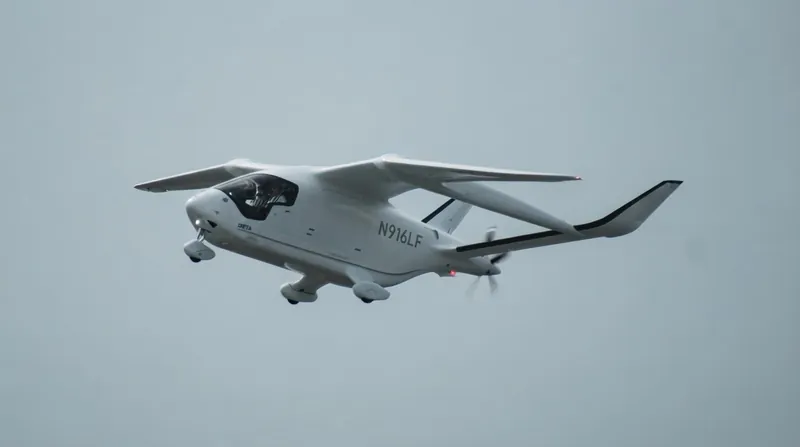 The aircraft transitions from vertical lift to wing-borne forward flight, allowing it to connect regional nodes without runway infrastructure.