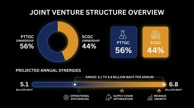 The share-based consolidation targets up to 6.8 billion baht in annual operational synergies.