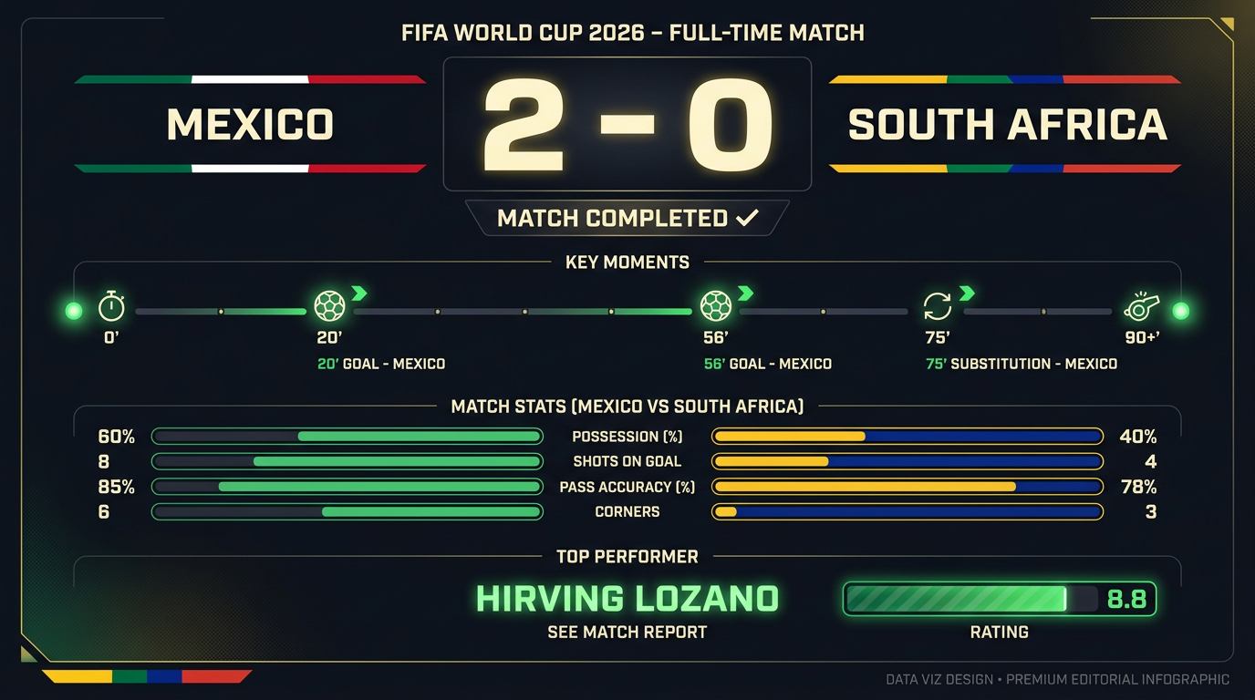 Mexico vs South Africa match statistics