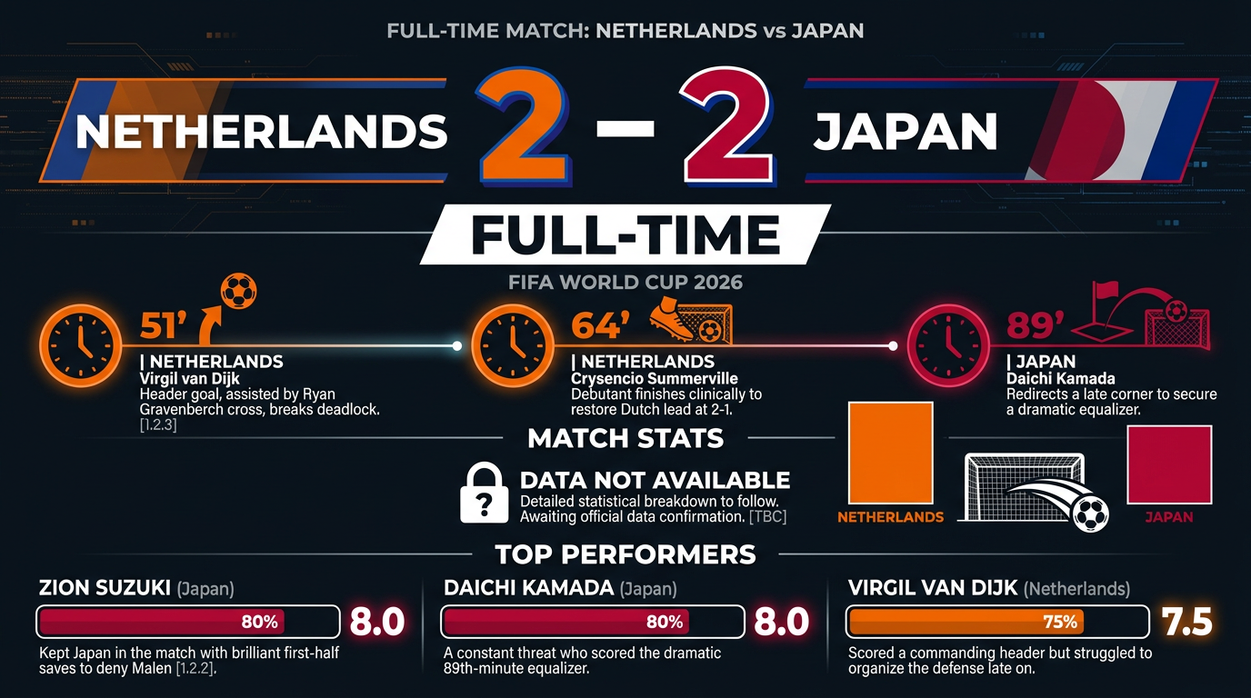 Netherlands vs Japan match statistics