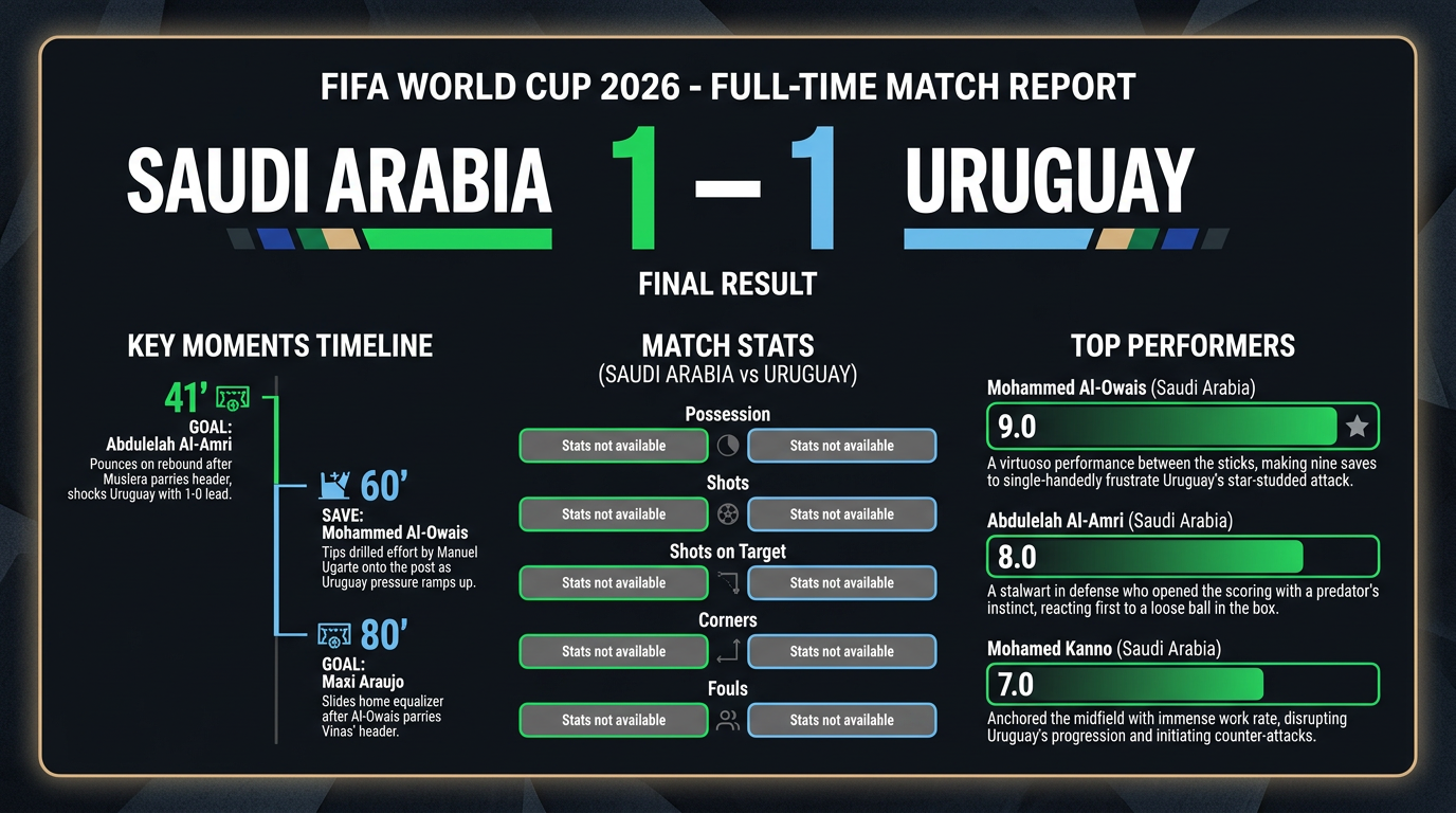 Saudi Arabia vs Uruguay match statistics