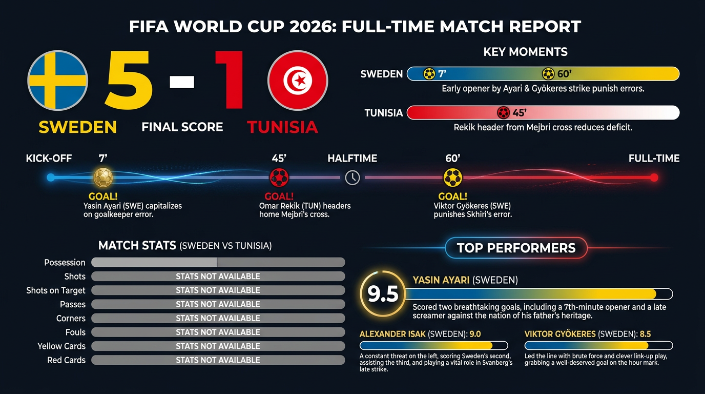 Sweden vs Tunisia match statistics