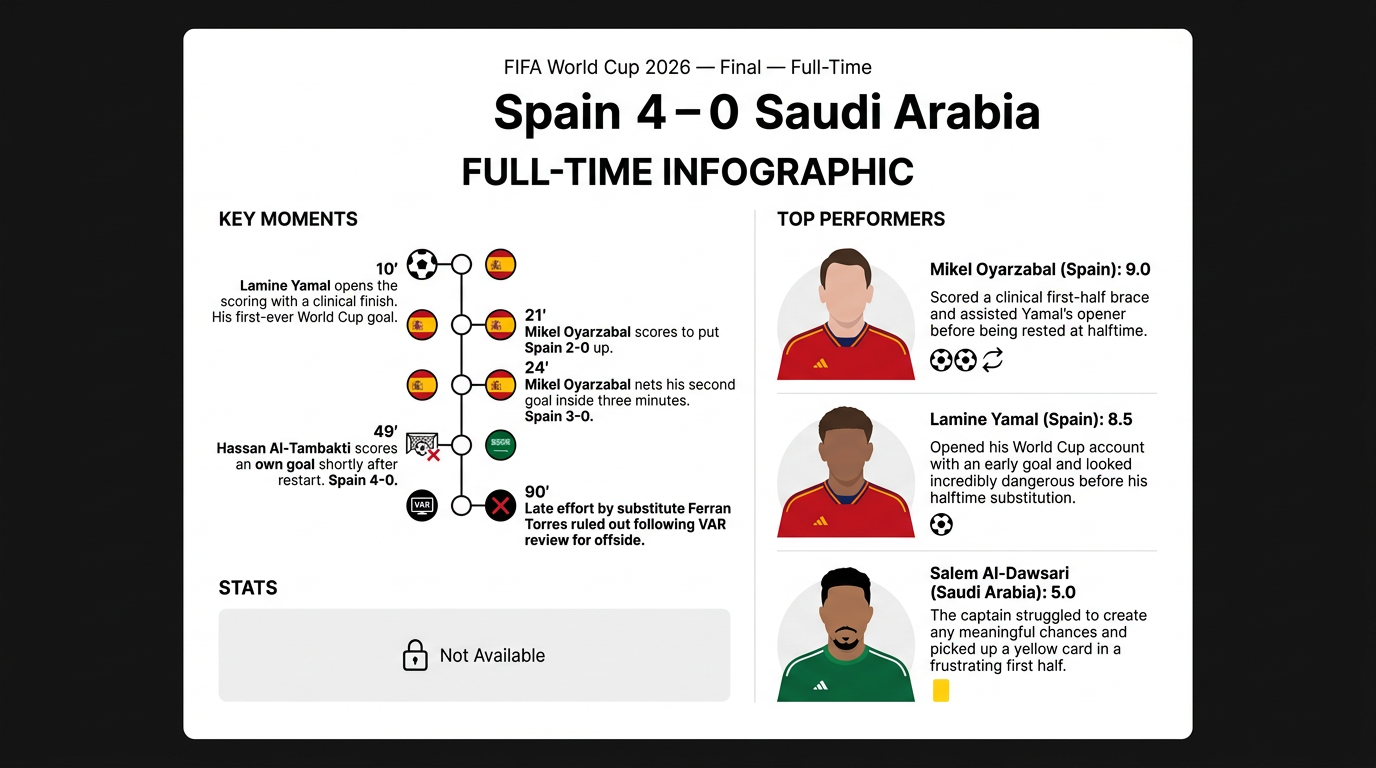 Spain vs Saudi Arabia match statistics
