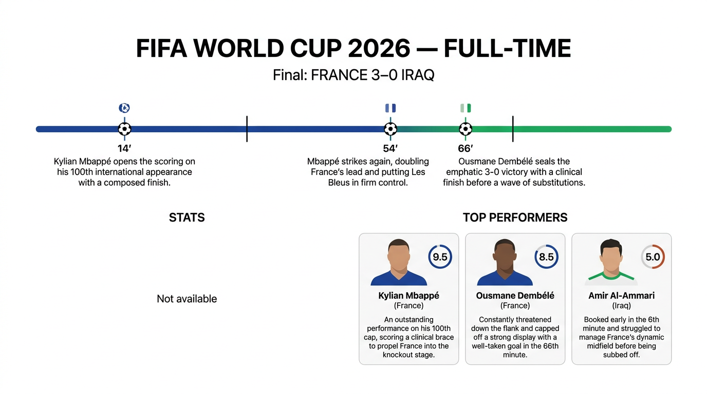 France vs Iraq match statistics