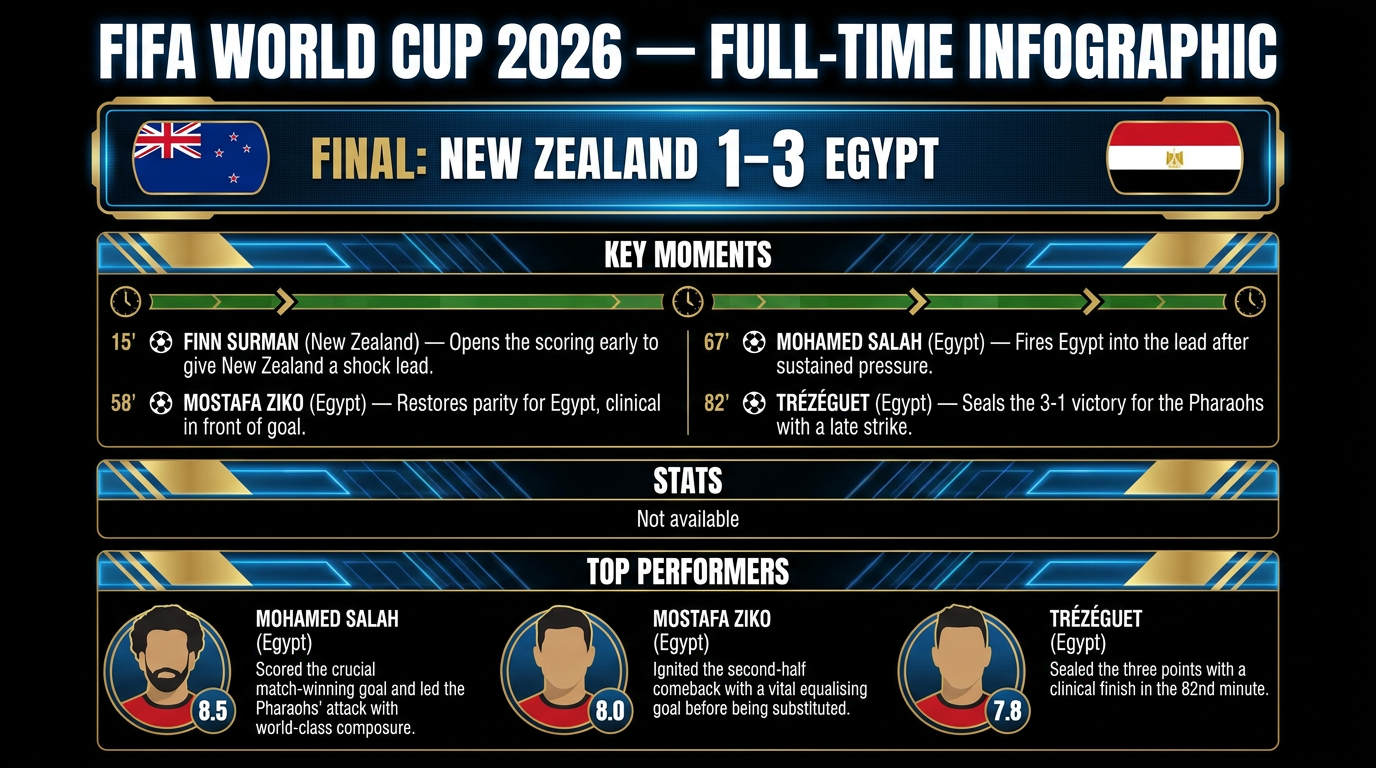 New Zealand vs Egypt match statistics