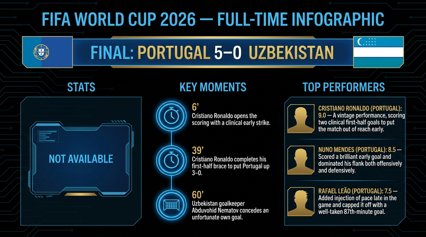 Portugal vs Uzbekistan match statistics