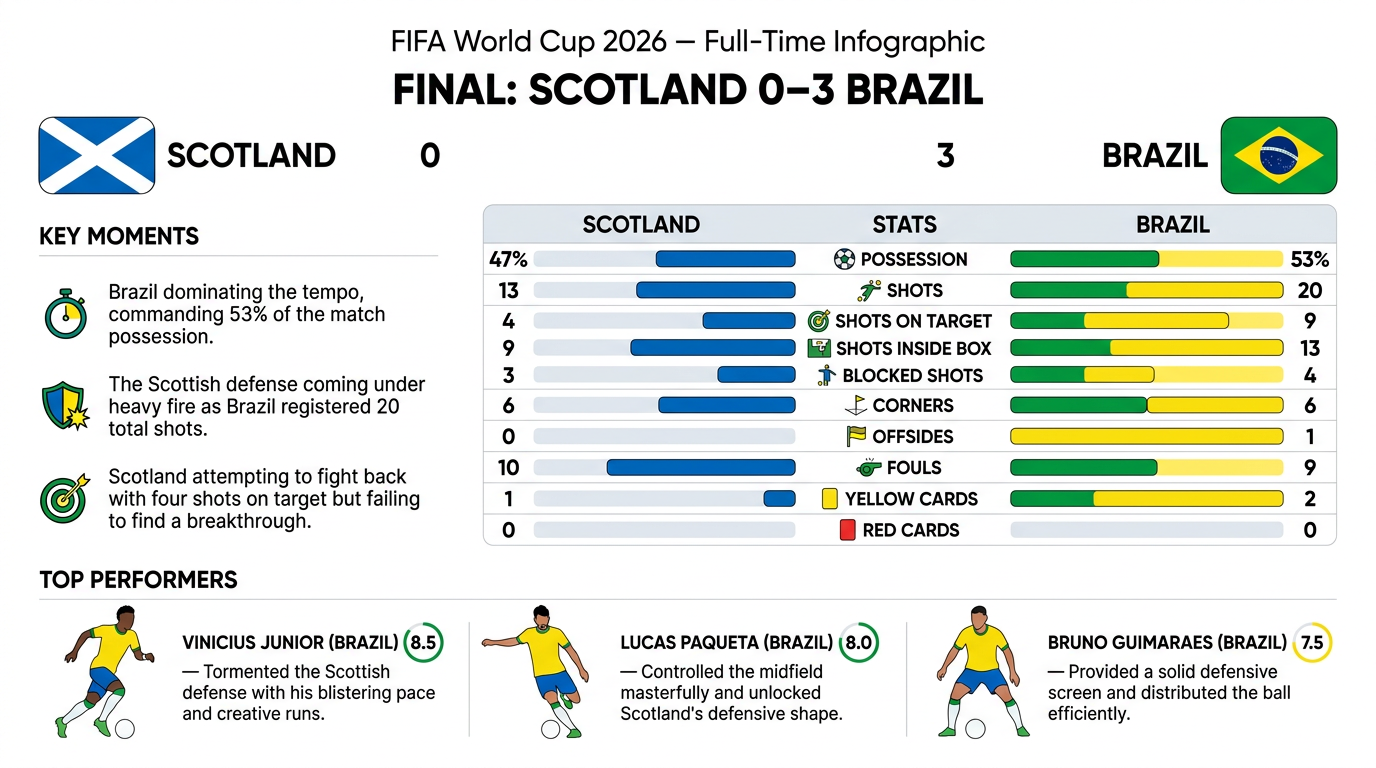 Scotland vs Brazil match statistics