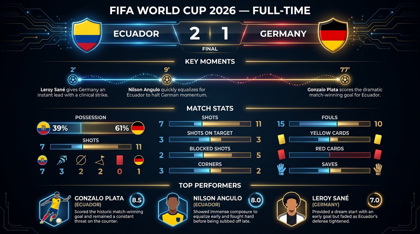 Ecuador vs Germany match statistics