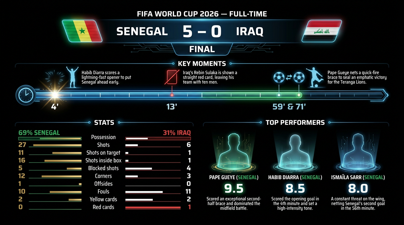 Senegal vs Iraq match statistics