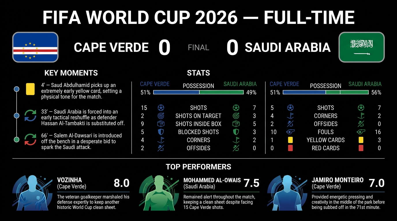 Cape Verde vs Saudi Arabia match statistics