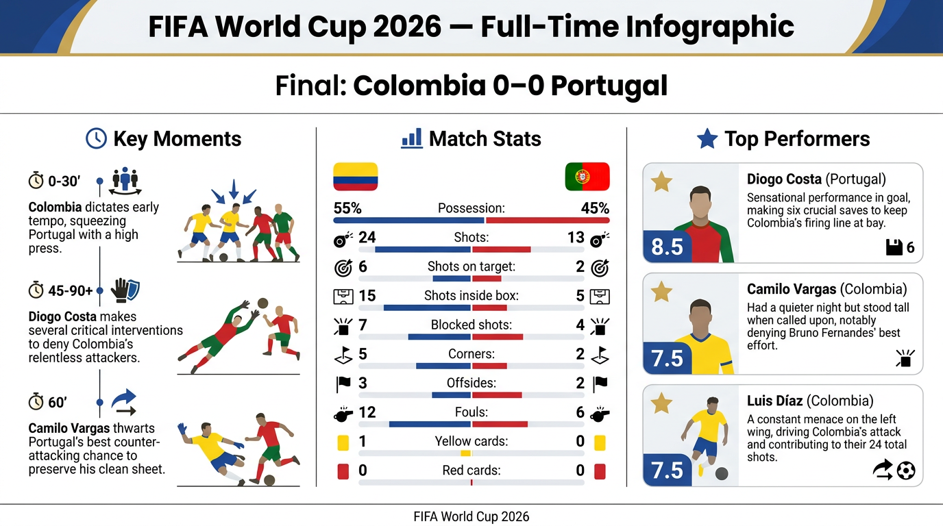 Colombia vs Portugal match statistics