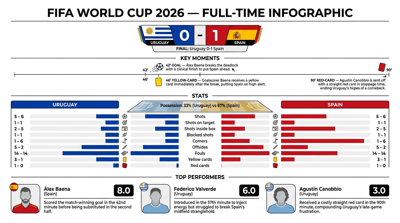Uruguay vs Spain match statistics
